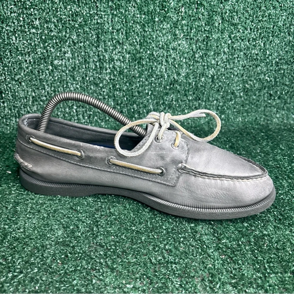 Sperry Top-Sider Men’s Gray Leather‎ Moccasin Boat Shoes Size 8.5